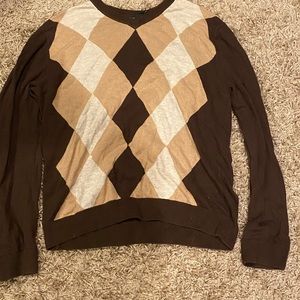 Brown V Neck Sweater